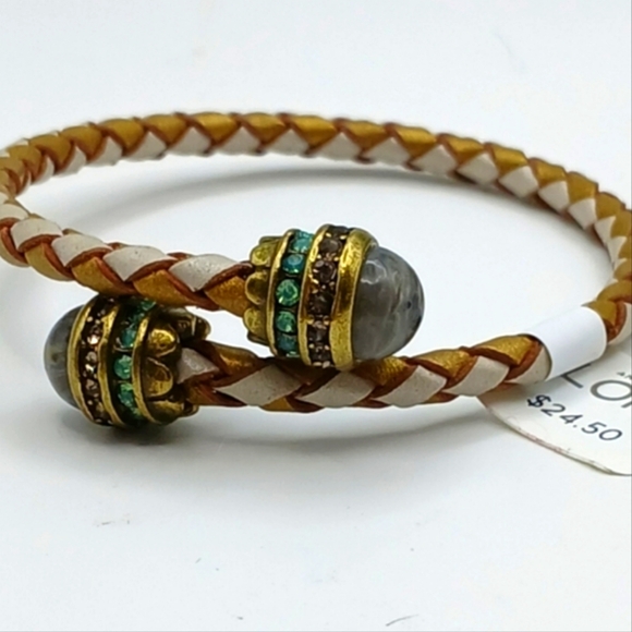 LOFT Jewelry - LOFT Green and Gold Bracelet with Twisted Design